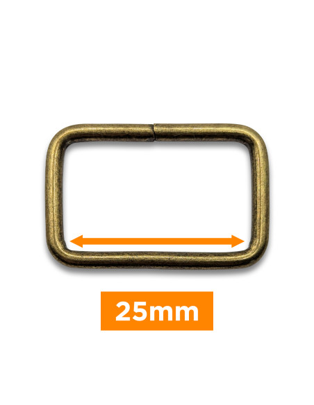 Rechthoekige gesp - Brons 25 mm