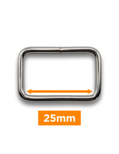 Rechthoekige gesp - Zilver 25 mm
