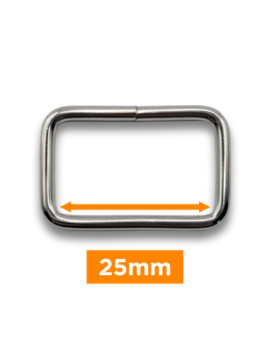 Rechthoekige gesp - Zilver 25 mm