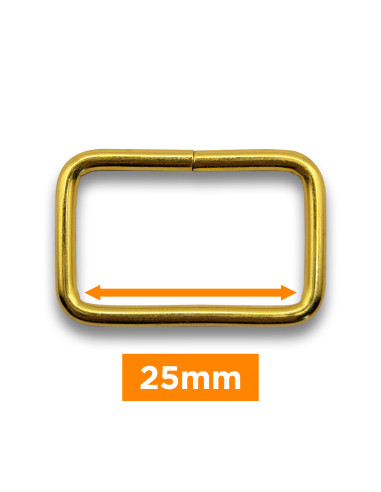 Rechthoekige gesp - Goud 25 mm