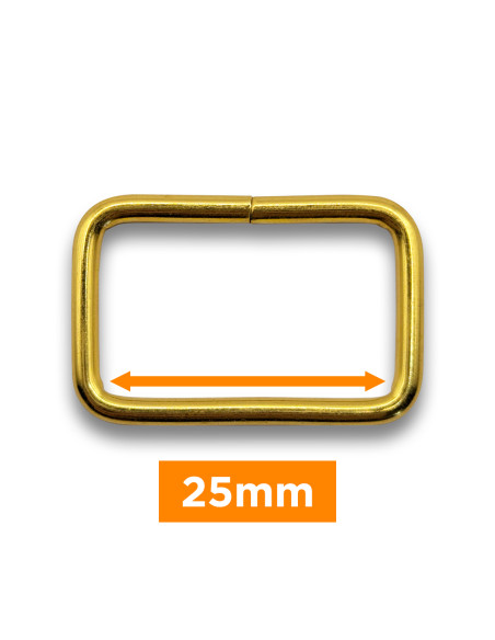 Rechthoekige gesp - Goud 25 mm