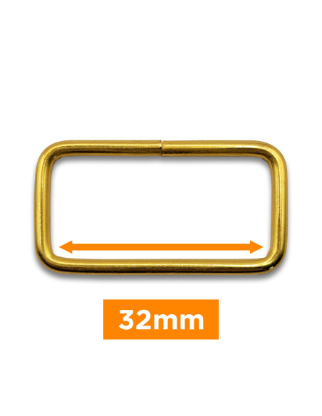 Rechthoekige gesp - Goud 32 mm