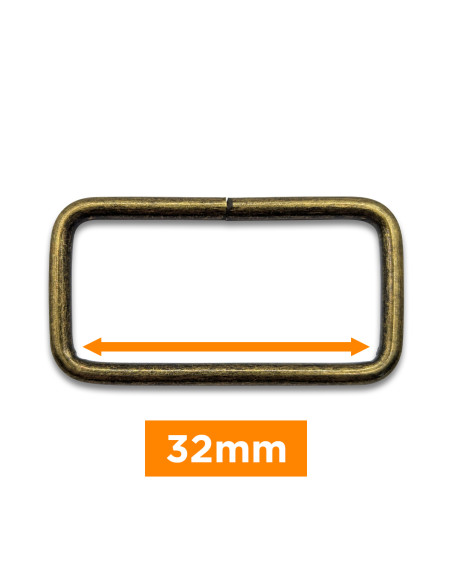 Rechthoekige gesp - Brons 32 mm