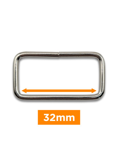 Rechthoekige gesp - Zilver 32 mm