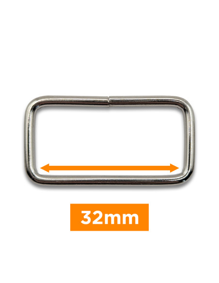 Rechthoekige gesp - Zilver 32 mm