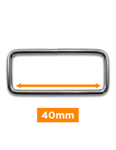 Rechthoekige gesp - Zilver 40 mm