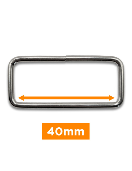 Rechthoekige gesp - Zilver 40 mm