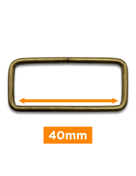 Rechthoekige gesp - Brons 40 mm