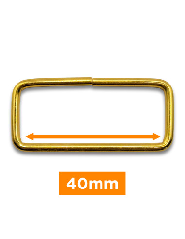 Rechthoekige gesp - Goud 40 mm