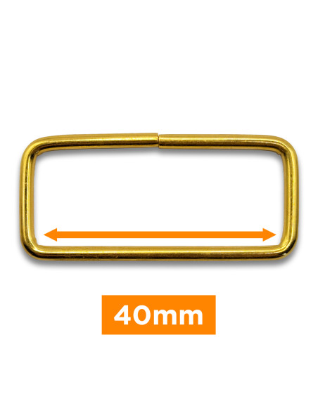 Rechthoekige gesp - Goud 40 mm