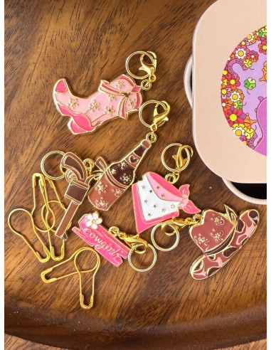Set van 12 breiringmarkeerders - Cowgirl zomer
