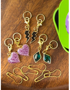 Set van 12 breiringmarkeerders - Funky Wave 2