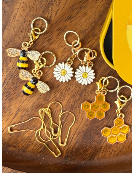 Set van 12 breiringmarkeerders - Honeybee