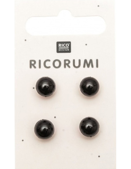 Kaart met 4 ogen 8,5 mm zwart Ricorumi