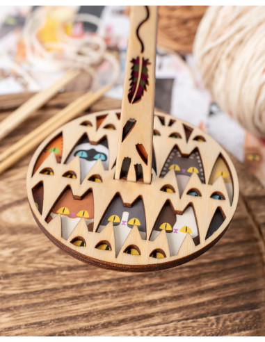 Armband met bolletje wol - Katten
