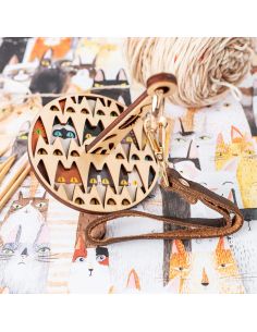 Armband met bolletje wol - Katten