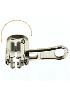 Dubbele schuif voor synthetische sluiting 6 mm - Zilver