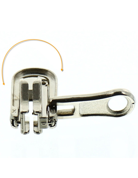 Dubbele schuif voor synthetische sluiting 6 mm - Zilver