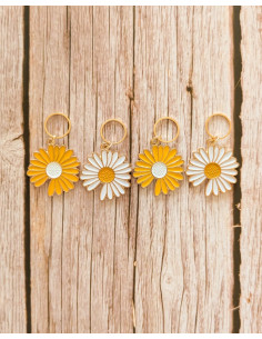 Set van 4 steekmarkeerders - Gele en witte XL margrieten 2