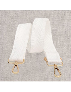 Chevron tasriem met karabijnhaken - Wit