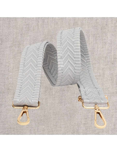Chevron tasriem met karabijnhaken - Grijs