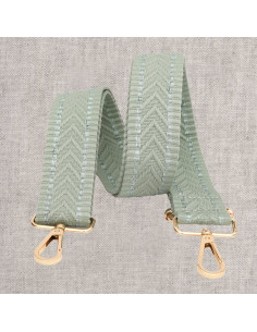 Chevron tasriem met karabijnhaken - Salie