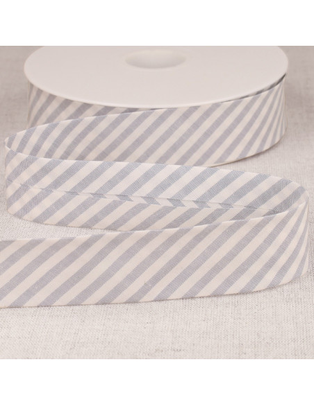 Pastel gestreepte biais - Lavendelblauw