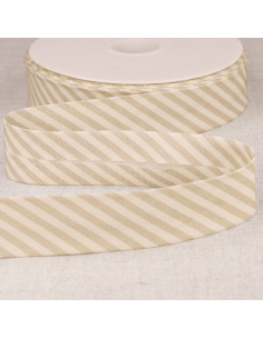Pastel gestreepte biais - Beige