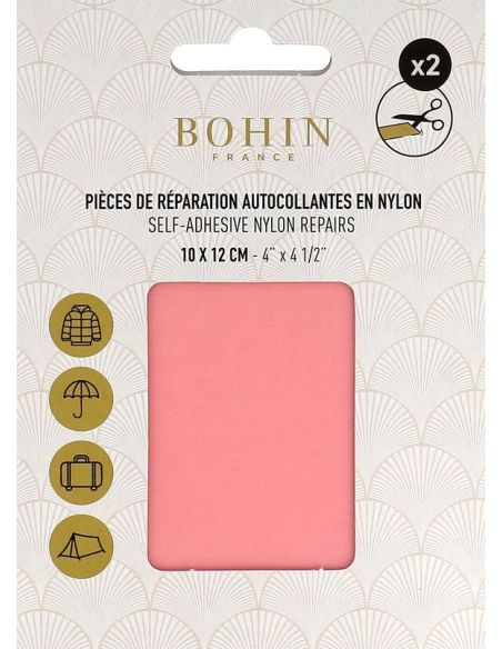 Zelfklevende nylon reparatiestukken Bohin - Pastelroze