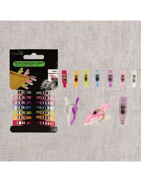 Set van 14 mini-klemmen voor lichte stoffen