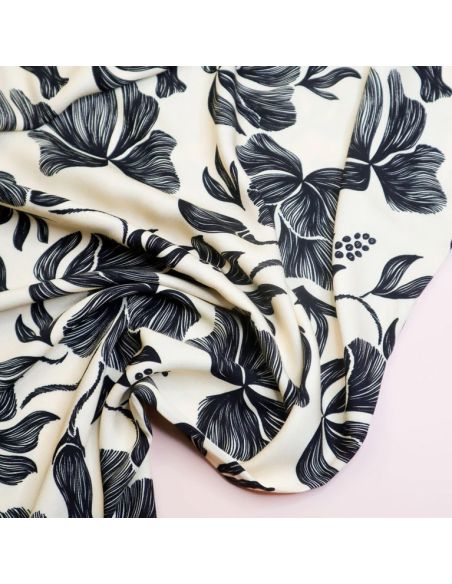 Viscose keperstof Loa - Zwart