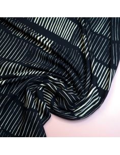 Viscose twill stof Sticks - Zwart