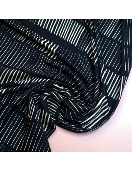 Viscose twill stof Sticks - Zwart