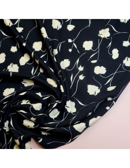 Viscose keperstof Poppy - Zwart
