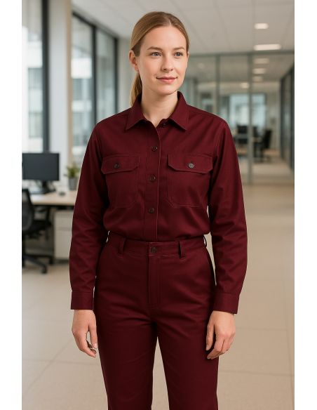 Twill werkdoek - Wijnrood