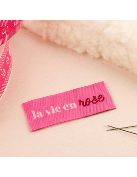 Set van 4 labels om op te naaien - La vie en rose