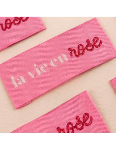 Set van 4 labels om op te naaien - La vie en rose 2