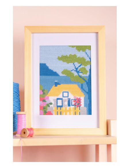 Pénélope canvas kit met het motief van het huisje