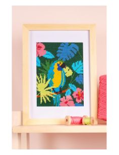 Pénélope canvas kit met papegaaienmotief