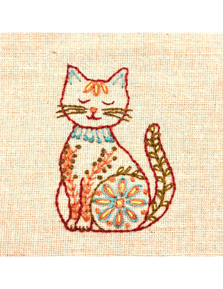 Wateroplosbare borduuroverdrachtsvellen - Folkloristische katten