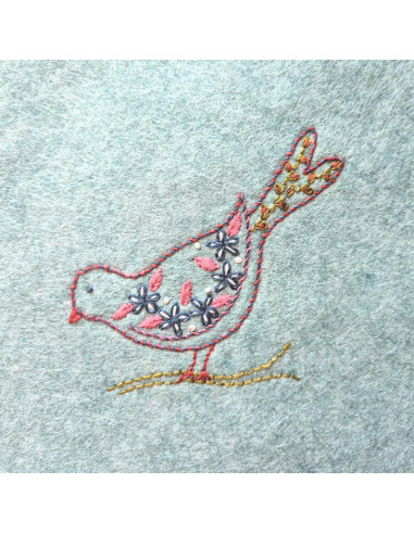 Wateroplosbare borduurtransferbladen - Folkloristische vogels