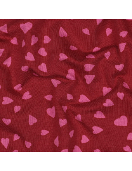 Sweatstof met harten - Rood