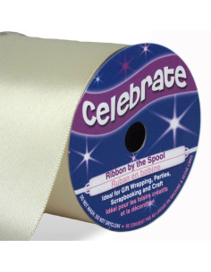Satijnen lint Celebrate ivoor - 50 mm x 4 meter