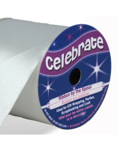 Wit satijnen lint Celebrate - 50 mm x 4 meter