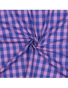 Grote ruitjes Vichy-stof - Lavendel en blauw