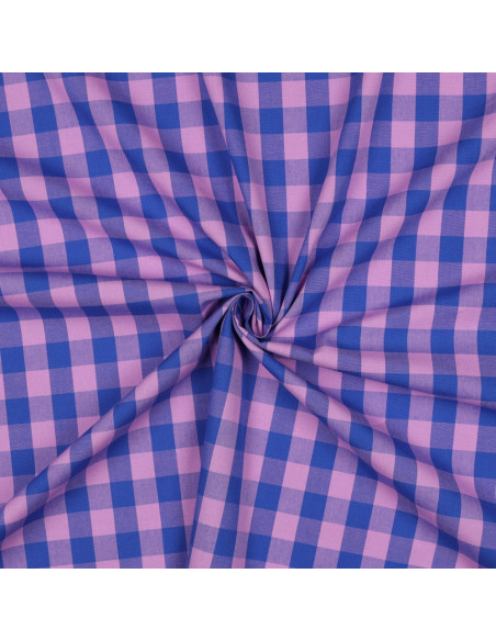 Grote ruitjes Vichy-stof - Lavendel en blauw