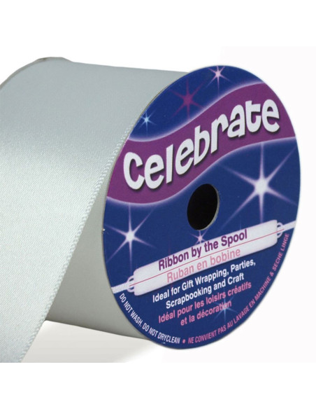 Wit satijnen lint Celebrate - 38 mm x 4 meter