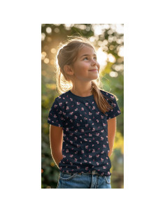 Jersey stof met kleine bloemen - Nachtblauw 2