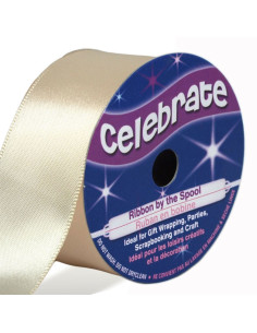 Satijnen lint Celebrate crème - 25 mm x 4 meter