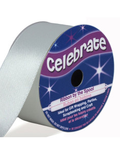 Wit satijnen lint Celebrate - 25 mm x 4 meter